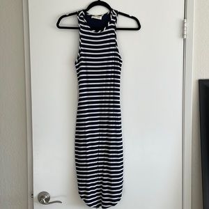 Vicicollection navy blue white striped dress
